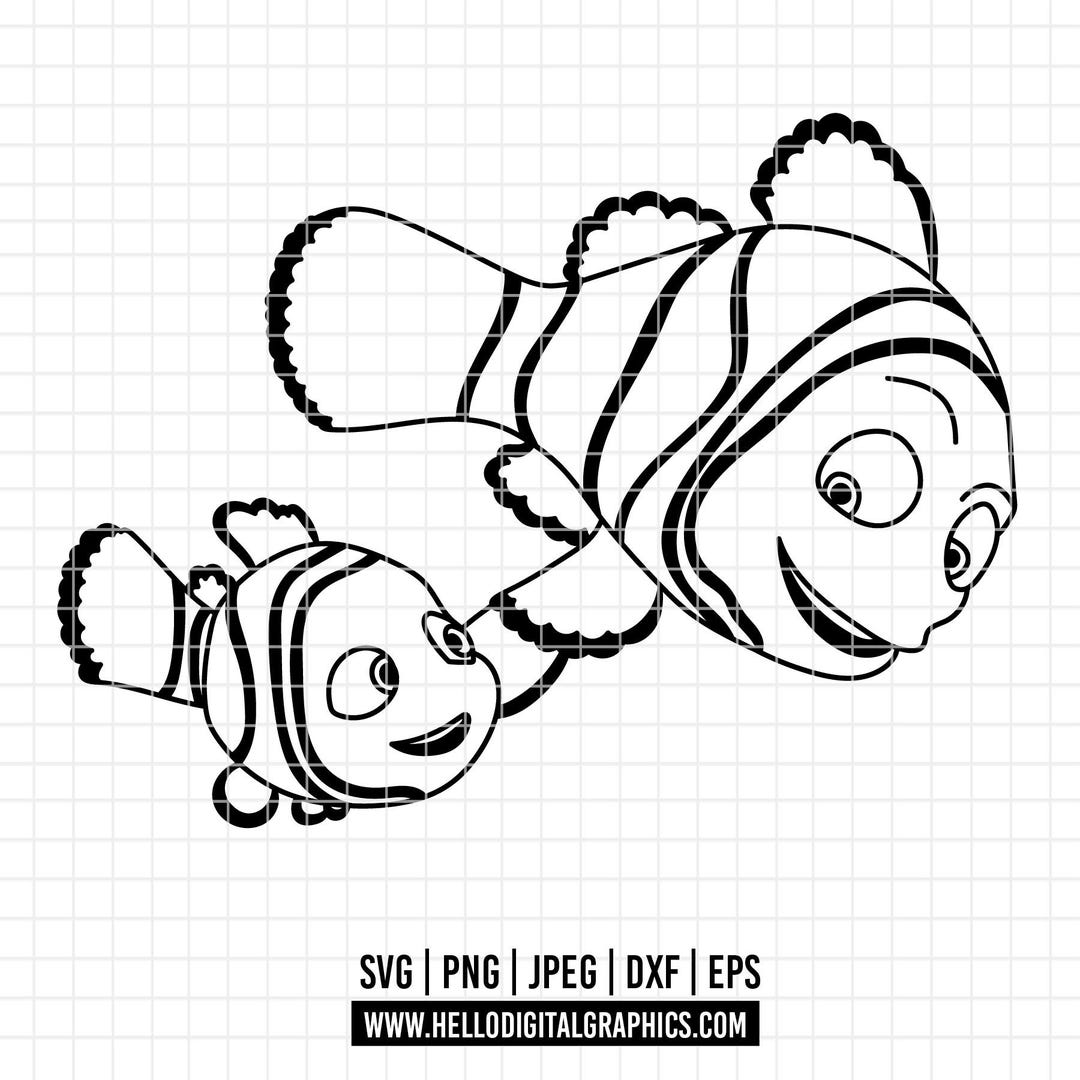3692 - Nemo and His Father Marlin SVG,PNG,EPS - Disneey Characters of ...