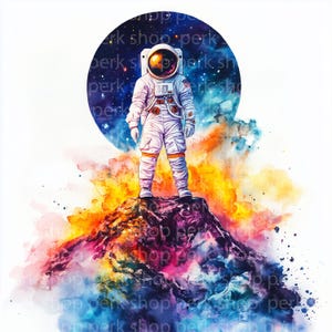 11 cliparts aquarelle astronaute de l'espace, clipart astronaute, JPG de haute qualité, téléchargement numérique, créations en papier, art abstrait marcheur lune