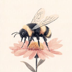 Floral Bee Clipart: Apiary Flower, Printable Borders (Digital Download)