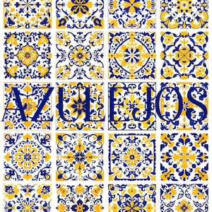20 cliparts de carreaux azulejos portugais, motif méditerranéen, impression du Maroc, style mexicain Talavera imprimable, poterie en céramique, téléchargement numérique
