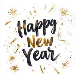 12 Felice anno nuovo Clipart PNG, Clipart di vacanze disegnate a mano, Sublimazione, Download digitale, Uso commerciale, scrapbooking di carta, biglietti artigianali