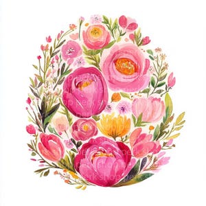 11 imágenes prediseñadas de huevos florales, acuarela de huevos de Pascua, JPG imprimible de alta calidad, descarga digital, manualidades de papel, diario basura, álbum de recortes digital