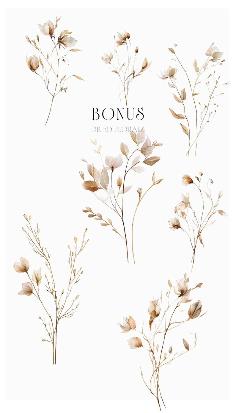Watercolor Autumn Leaves Clipart: Gold Fall Wreaths, Twigs (PNG Digital ...