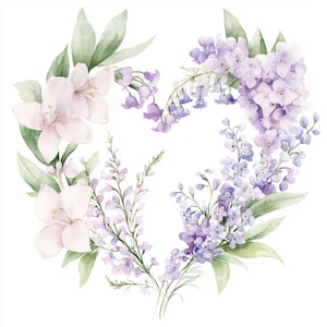 Clipart muguet, clipart floral, aquarelle de fleurs, fleurs de printemps imprimables pour faire-part de mariage, scrapbooking numérique jpg