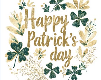 10 Happy St. Patrick's day, Shamrock Printable Watercolor clipart, High Quality, Digital download, Paper crafts, junk journals, sublimation