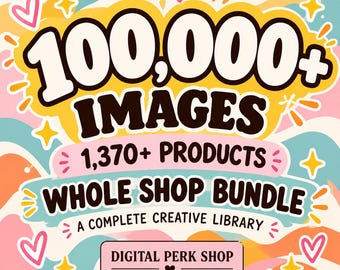 100,000+ Clipart Bundle, Whole Shop Bundle, Mega PNG Collection, Watercolor Clipart, Digital Graphics, Commercial Use