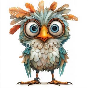 10 cliparts originaux d'oiseaux, hibou drôle, hibou aquarelle numérique, carte imprimable, téléchargement numérique, scrapbooking, autocollant de sublimation, art du papier