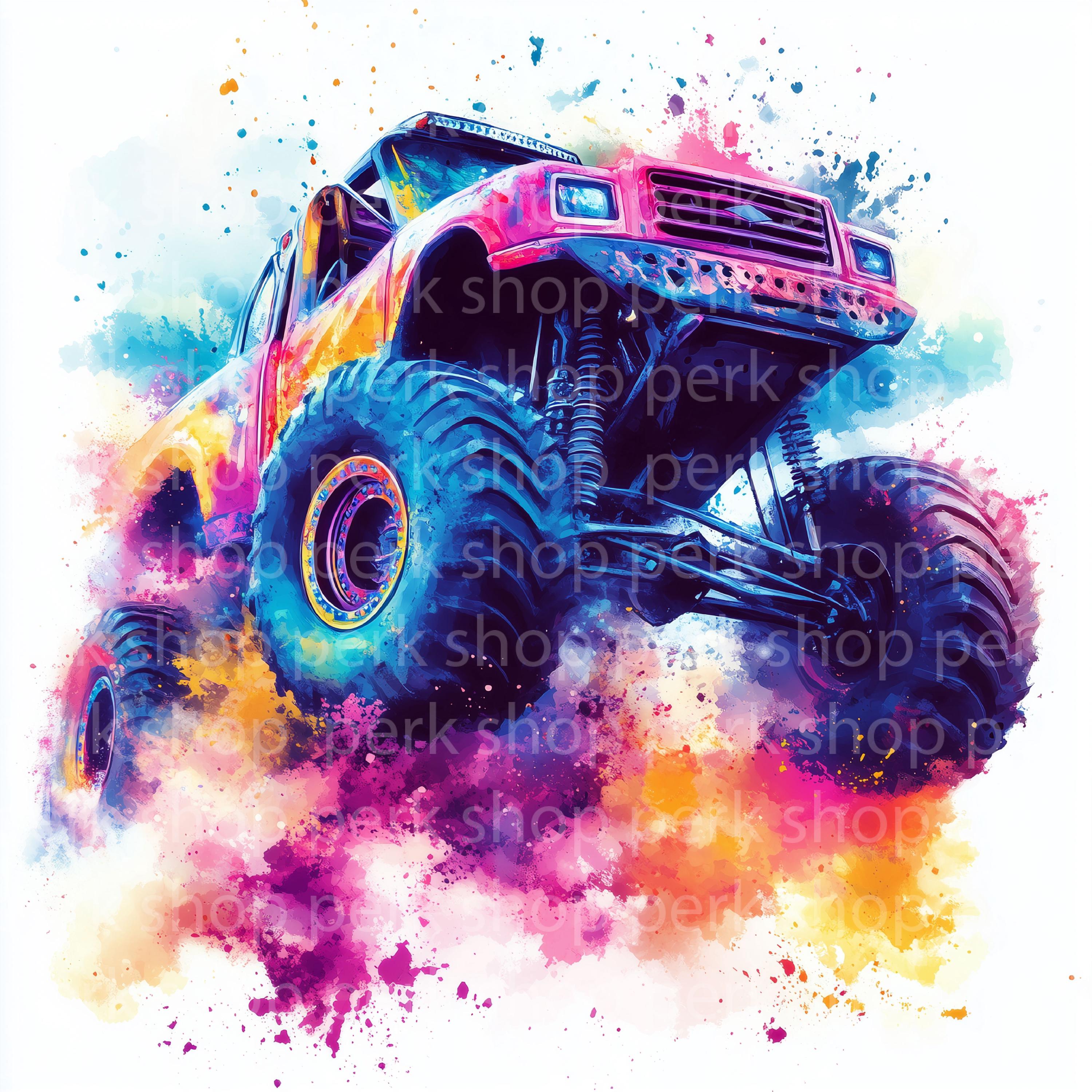 10 Monster Truck Clipart , Extreme Off road Vehicle Clipart, Colorful Illustrations for Sublimations, Instant Download, Commercial Use, jpg