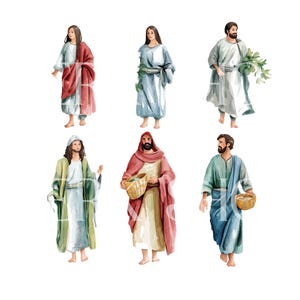 Paquete de imágenes prediseñadas bíblicas en acuarela: Arte religioso PNG (descarga digital) imagen 5