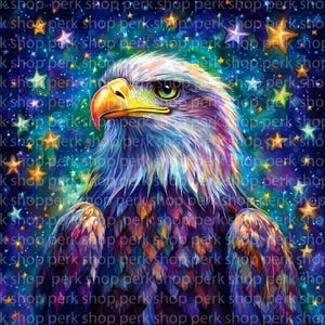 10 Clipart di aquile colorate, aquile artistiche stampabili stampa acquerello, JPG di alta qualità, download digitale, artigianato di carta, diario spazzatura