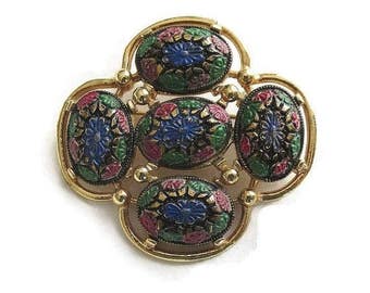 Multi Color “Light of the East” Brooch signed Sarah COVENTRY Vintage