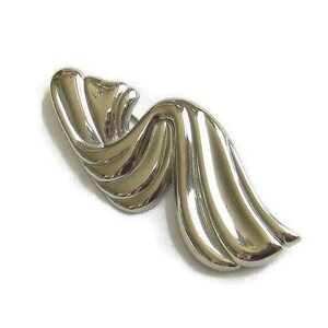 Modernist Swirl Brooch Silver Tone Vintage