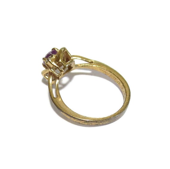 Amethyst & Clear Rhinestone Swirl Ring Vintage Si… - image 9