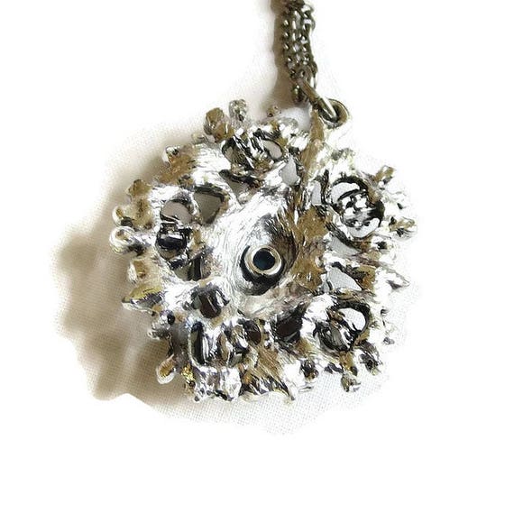 Turquoise & Faux Pearls Pendant Necklace Vintage - image 5