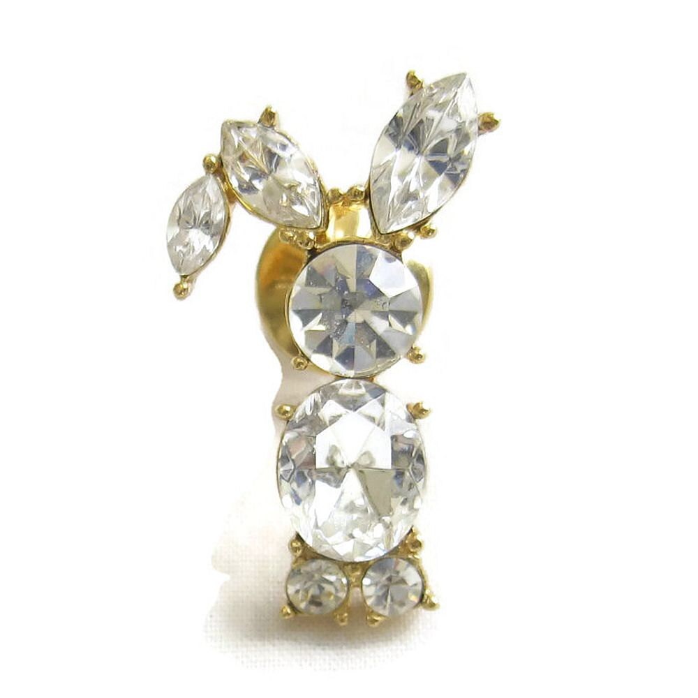Rhinestone Bunny Rabbit Collar Pin or Brooch Vintage Clear Etsy