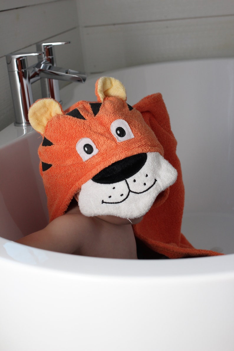 Tiger Hooded Towel kids beach baby hoodie bath with hood Etsy