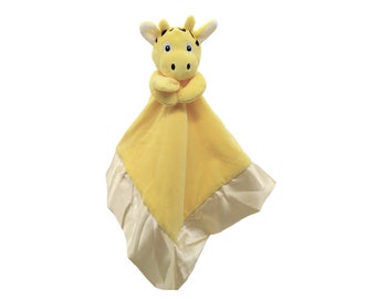 Giraffe Lovey Blanket / Security Blanket / Baby shower gift / travel blanket / for boy or girl infant / zoo animal / Personalized blanket