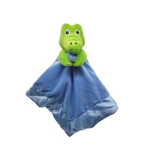 Alligator Lovey Blanket / 20&quot; x 20&quot; / Security Blanket / Baby shower Gift / Personalization available / unisex /Ships from TX