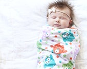 Little Monster Swaddle Blanket: Soft Cotton Jersey Knit Baby Blanket