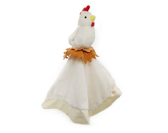 Chicken Lovey Blanket /  Security infant Baby Gift / baby shower farm barn theme / Personalization available / boy or girl / infant gift