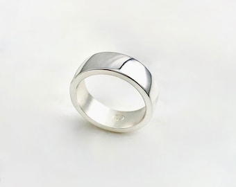 WIDE SILVER RING Made in Australia - Solid Sterling Silver Unisex Polished Band - Handcrafted Jewelry By Ant Haus Designs