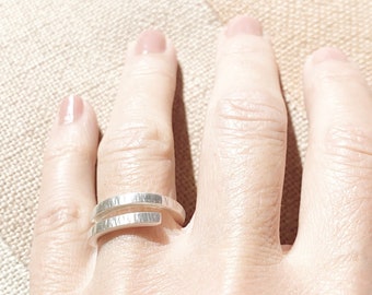 Sterling Silver Wrap Ring: Brushed Finish, Modern Nature Design