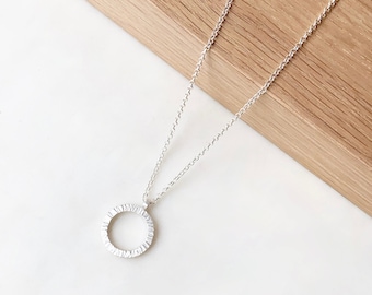Sterling Silver "Modern Nature" Petite Circle Necklace