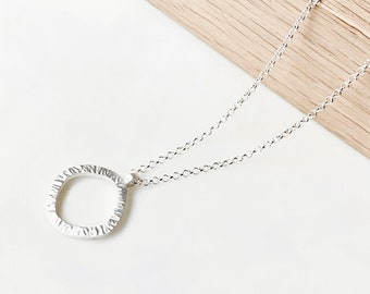 Sterling Silver "Modern Nature" Petite Diamond Necklace