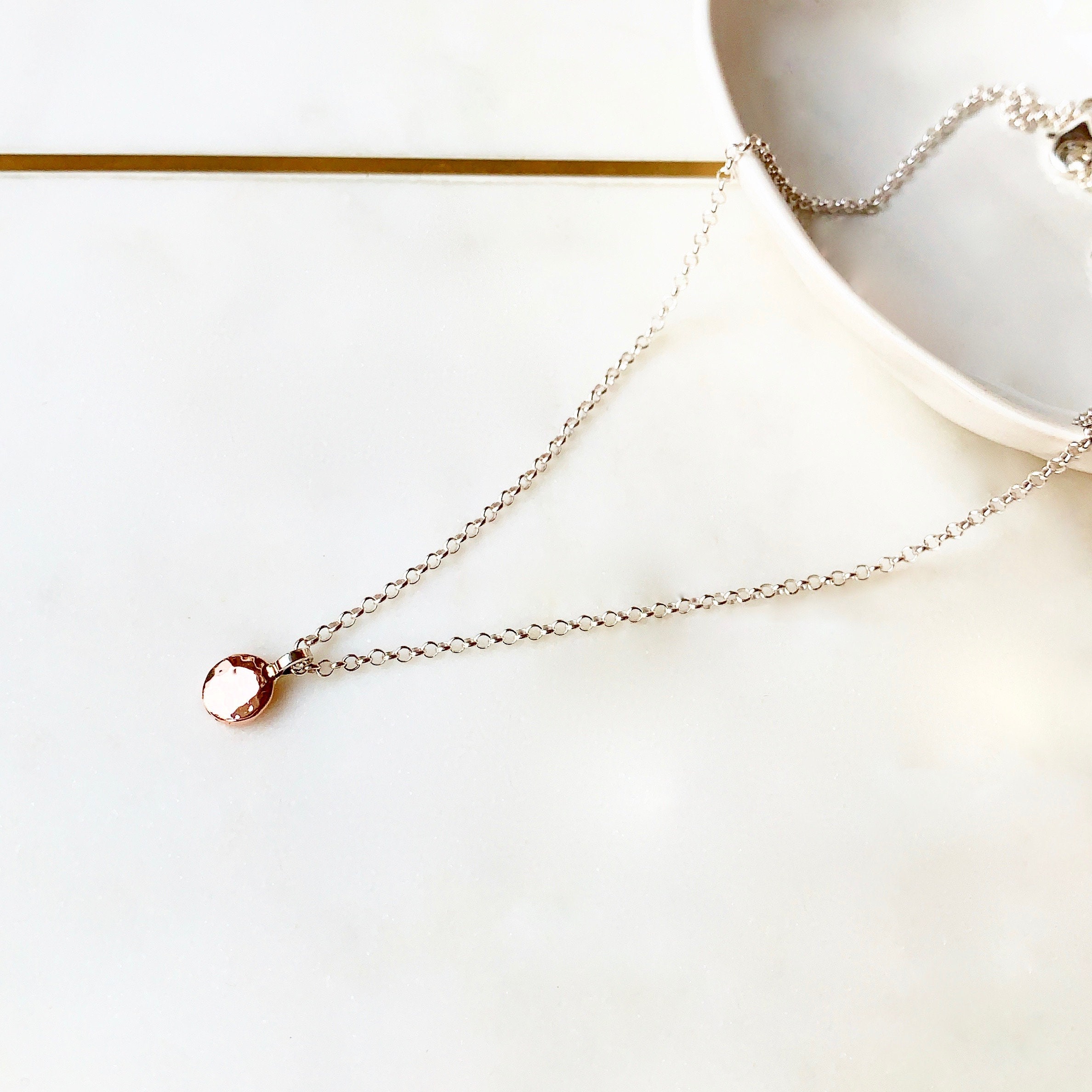 Solid 9 Carat Rose Gold and Sterling 
