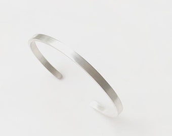 Sterling Silver Petite Bracelet Cuff With Matt/Brushed Finish - Handcrafted Jewellery - Made in Australia