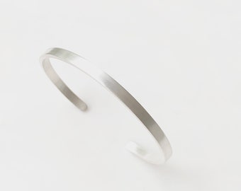 Sterling Silver Bracelet Cuff With Matt/Brushed Finish