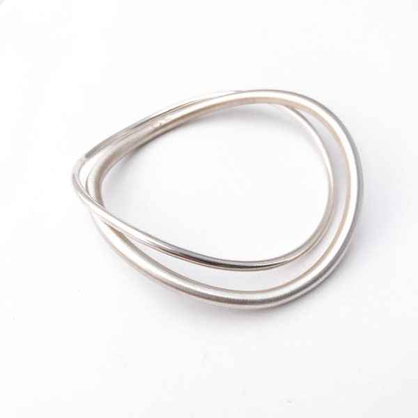 Sterling Silver Chunky Solid Bangle handcrafted by Ant Haus Designs