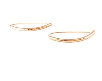 Rose Gold Hammered Pod Shaped Earrings