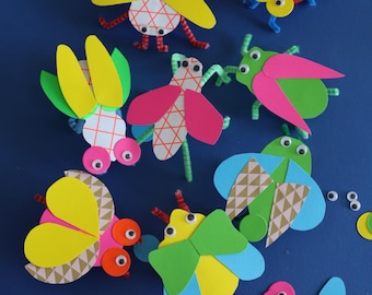 Livre électronique insectes imaginaires, modèles de corps et d'ailes d'insectes bricolage, kit imprimable d'artisanat d'insectes, insectes personnalisés, téléchargement immédiat, activité créative pour enfants