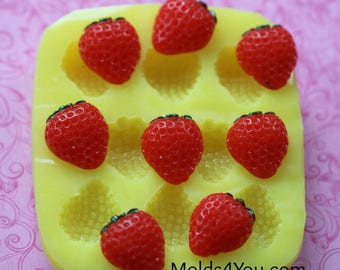 Silicone Strawberry Mold Fruit Berry Mold Resin Mold Fondant Sugar Wax Soap Baking Polymer Clay Mold