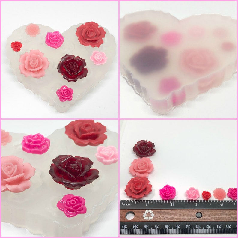 Silicone Mold Chocolate Polymer Clay Jewelry Soap Wax Resin Rose M