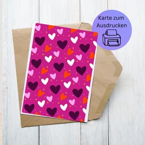 Herzmomente – Digitale Faltkarte mit Herz-Design zum Ausdrucken