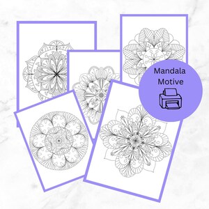 Mandala coloring book for children and adults – 12 lovingly drawn mandalas as PDF – Creative time out – Digital product for printing