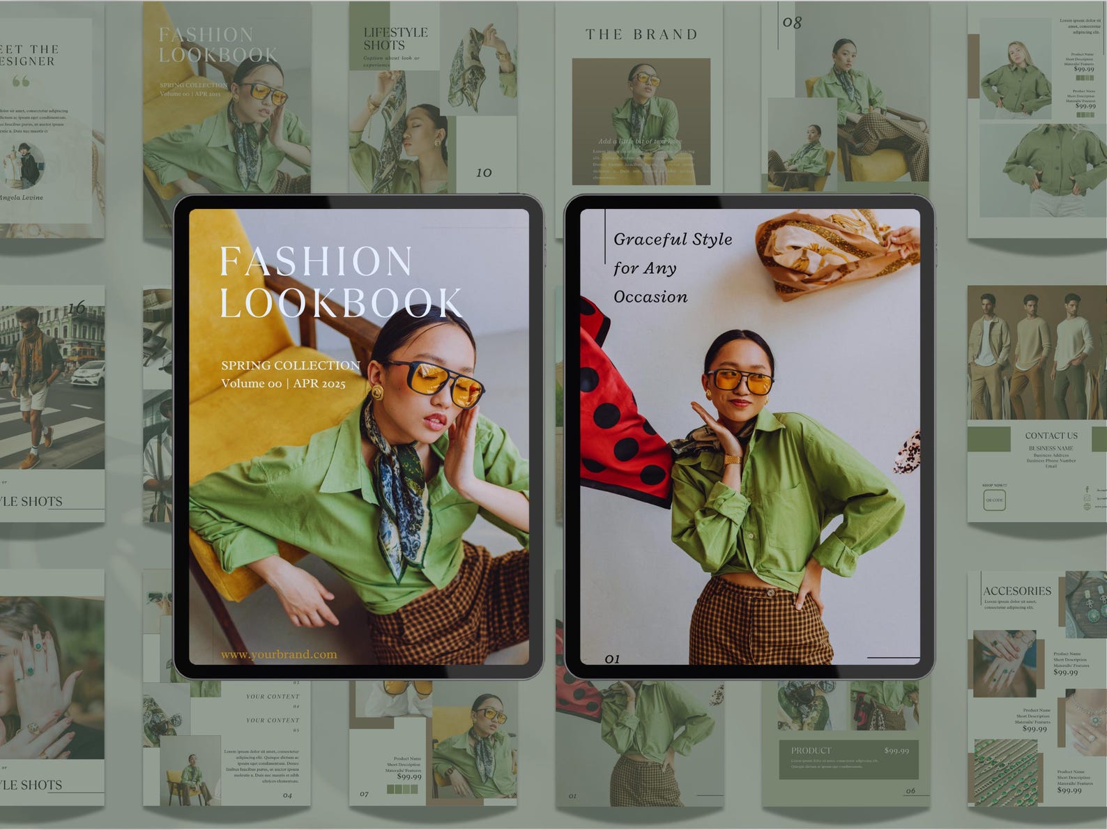 Canva Fashion Lookbook Template Editable Magazine & Product Catalog