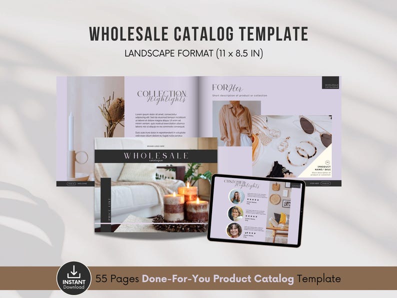 Wholesale Catalog Template Canva Product Line Sheet Small Business