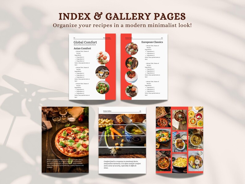 Cookbook Chapter Page Editable Cookbook Template: 55 Recipe Pages, Canva Workbook (digital ...