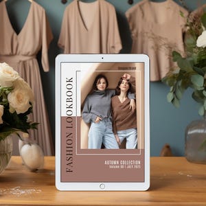 Canva ファッション ルックブック テンプレート: 製品カタログ & スタイルガイド デジタルダウンロード