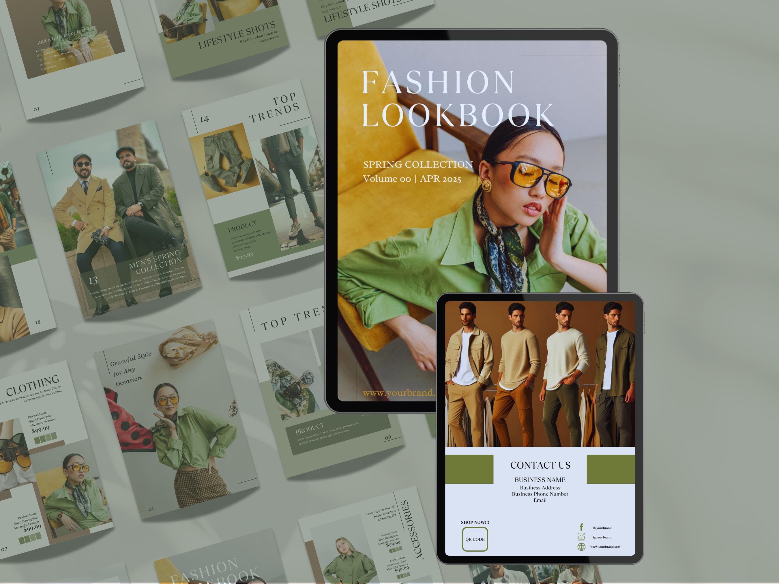 Canva Fashion Lookbook Template Editable Magazine & Product Catalog