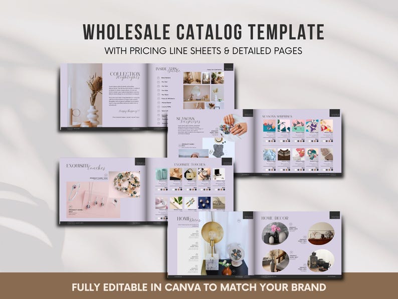 Wholesale Catalog Template Canva Product Line Sheet Small Business