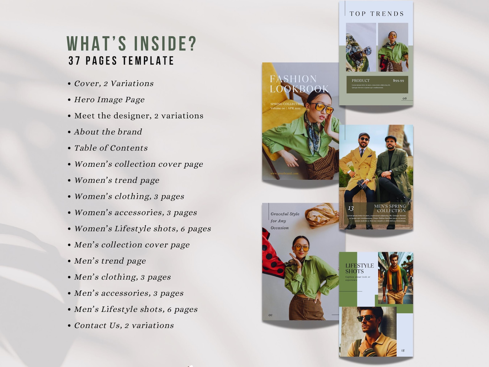 Canva Fashion Lookbook Template Editable Magazine & Product Catalog