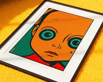 Peekaboo No. 4, Original Fine Art Print, Part of the Peekaboo Series, Retro/Gothic/Pop Art Style, Hand Drawn Design