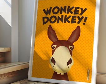 Wonkey Donkey! Print – SM:TV Live 90s Throwback – Ant & Dec Inspired – Hand Drawn Original Art – Retro Kids TV Wall Art