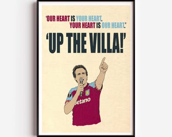 Unai Emery ‘Your Heart, Our Heart. Up The Villa!’ Tour Bus Print - Aston Villa Europa League 2026 Champions Poster! AVFC