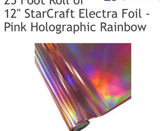 StarCraft Electra Foil – US Imported Heat Foil - PINK holographic RAINBOW - 1 ft used