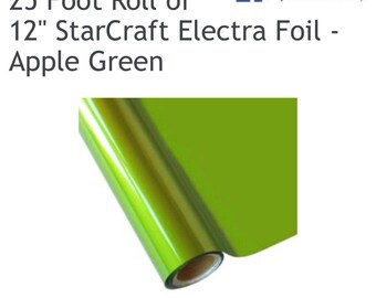 StarCraft Electra Foil – US Imported Heat Foil - APPLE GREEN - 1 ft used